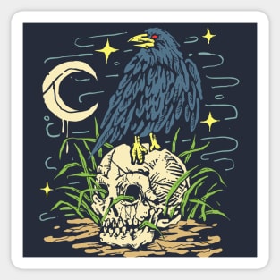 Crow Top Skull Sticker